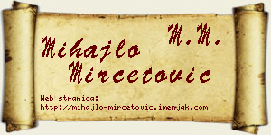 Mihajlo Mirčetović vizit kartica